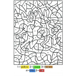 Dibujo para colorear Colorear Por Numeros En Ingles Dibujo Para Pintar Por Numeros Figura Escondida Con Estos Colores 1amarillo 2verde 3cafe 4azul Y 5rojo