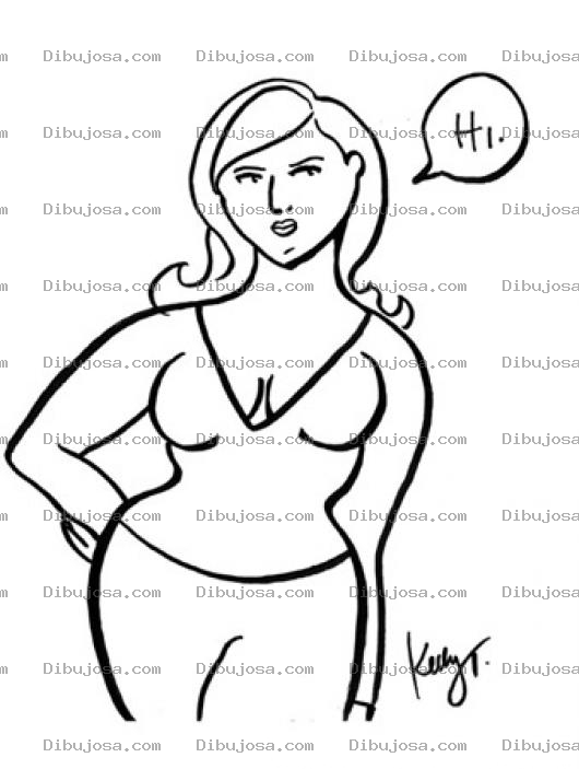 Dibujo para colorear Mujer Con Curvas Para Colorear