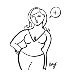 Dibujo para colorear Mujer Con Curvas Para Colorear