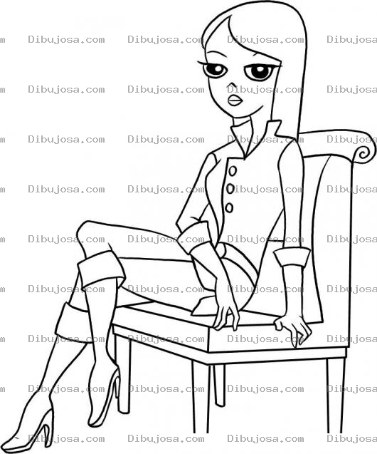 Dibujo para colorear Dibujo De Vanesa La Hija Del Malvado De Phineas Y Ferb Para Pintar Y Colorear Chica De Fineas Y Fer