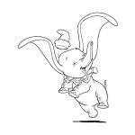 Dibujo para colorear Dibujo De Dumbo Saltando Y Bailando Para Pintar Y Colorear Dumbofeliz