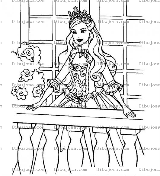 Dibujo para colorear Princesa En Su Balcon Para Colorear