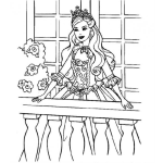 Dibujo para colorear Princesa En Su Balcon Para Colorear