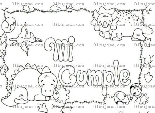Dibujo para colorear Micumple Dibujo De Una Tarjeta De Cumpleanos Para Imprimir Pintar Y Colorear Invitaciones De Cumleanos