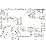 Dibujo para colorear Micumple Dibujo De Una Tarjeta De Cumpleanos Para Imprimir Pintar Y Colorear Invitaciones De Cumleanos