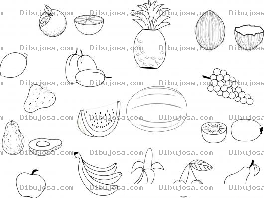 Dibujo para colorear Colorear Muchas Frutas