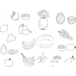 Dibujo para colorear Colorear Muchas Frutas