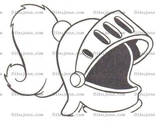 Dibujo para colorear Casco De Caballero Medieval Para Pintar Y Colorear