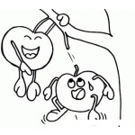 Dibujo para colorear Colorear Fruta cayendo
