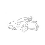 Dibujo para colorear Dibujo De Abuelita En Carro Convertible Para Pintar Y Colorear