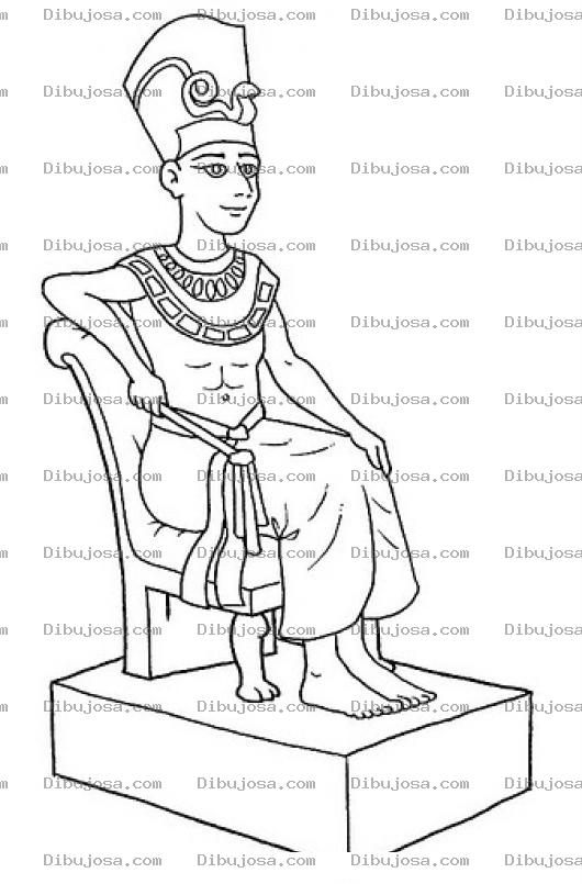 Dibujo para colorear Dibujo De Farahon En Su Trono Para Pintar Y Colorear A Un Faraon