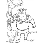 Dibujo para colorear Dibujo De Shreck Con La Posima Magica Para Pintar Y Colorear A Shrek Y Burro