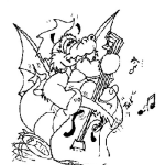 Dibujo para colorear Dragon Guitarrista Dibujo De Dragonsito Tocando Un Chelo Para Pintar Y Colorear Dragon Con Viola