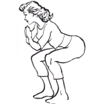 Dibujo para colorear Dibujo De Mujer Haciendo Pirricos Para Pintar Y Colorear Sentadillas De Mujer