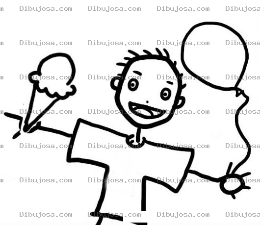 Dibujo para colorear Diadelnino Dibujo De Nino Con Helado Y Globo Para Pintar Y Colorear El Dia Del Nino