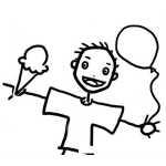 Dibujo para colorear Diadelnino Dibujo De Nino Con Helado Y Globo Para Pintar Y Colorear El Dia Del Nino