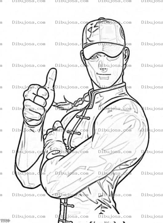 Dibujo para colorear Dibujo De Chavo Musculoso Con Pelo Largo Para Pintar Y Colorear
