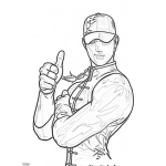 Dibujo para colorear Dibujo De Chavo Musculoso Con Pelo Largo Para Pintar Y Colorear