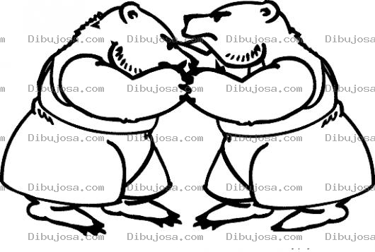 Dibujo para colorear Pelea De Osos Para Pintar Y Colorear