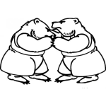 Dibujo para colorear Pelea De Osos Para Pintar Y Colorear