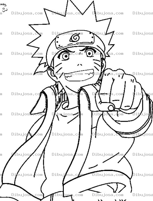 Dibujo para colorear Dibujo De Naruto Para Pintar Y Colorear A Narutonaruto Oturan