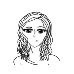 Dibujo para colorear Mujer Con Pelo De Espagetti Para Pintar Y Colorear