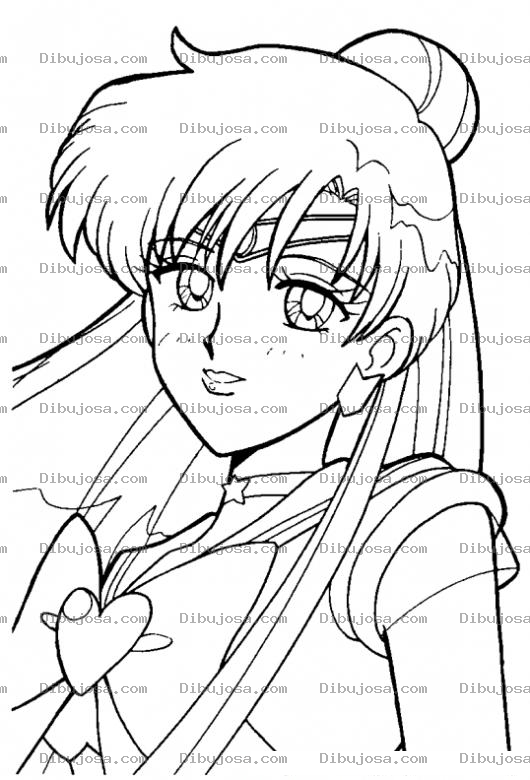 Dibujo para colorear Dibujo De Saylor Moon Para Pintar Y Colorear
