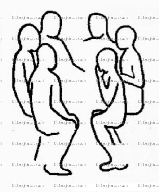 Dibujo para colorear Dibujo De Una Reunion De 6 Personas Para Pintar Y Colorear