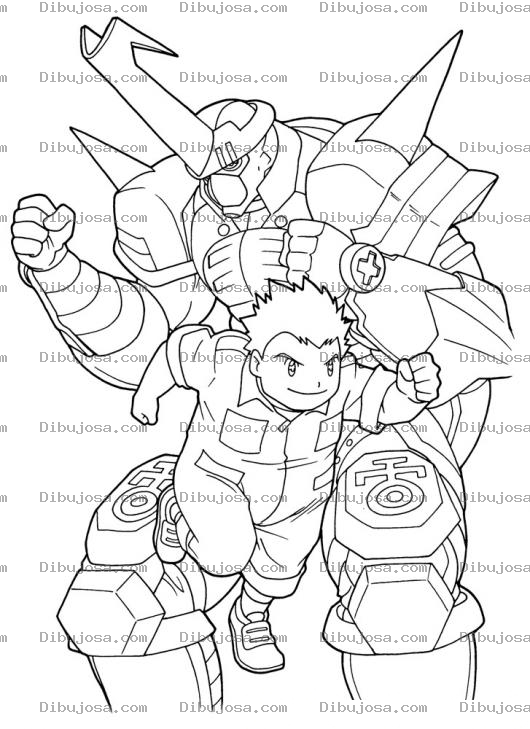 Dibujo para colorear Dibujo De Un Gordito Huyendo De Un Robot Para Pintar Y Colorear