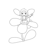 Dibujo para colorear Dibujo De Una Hada Sobre Una Flor Para Pintar Y Colorear Hada Fairy
