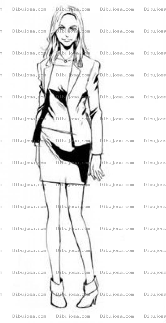 Dibujo para colorear Vestuario De Secretaria Ejecutiva Para Pintar Y Colorear