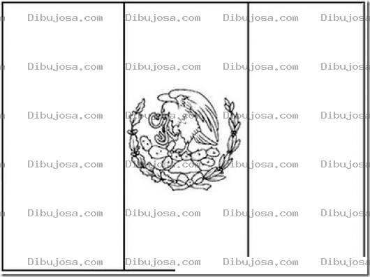 Dibujo para colorear Colorear Bandera de Mexico