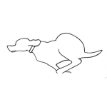 Dibujo para colorear Silueta De Un Perro Veloz Para Pintar Y Colorear