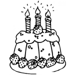 Dibujo para colorear Pastel De 3 Velas Para Pintar Y Colorear Pastel De 3 Anos