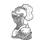 Dibujo para colorear Traje De Caballero Medieval Para Pintar Y Colorear