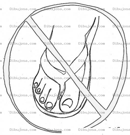 Dibujo para colorear No Se Permiten Sandalias Para Pintar Y Colorear Rotulo Que Prohibe El Uso De Llinas Y Chancletas Para Colorear