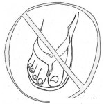 Dibujo para colorear No Se Permiten Sandalias Para Pintar Y Colorear Rotulo Que Prohibe El Uso De Llinas Y Chancletas Para Colorear