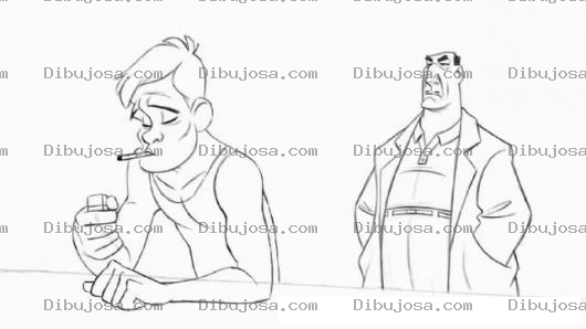 Dibujo para colorear Dibujo De Hijo Fumando Dis Que A Escondidas De Su Papa Para Pintar Y Colorear