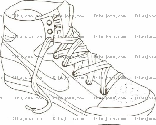 Dibujo para colorear Tenis Nike De Basquetbol Para Pintar Y Colorear