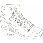 Dibujo para colorear Tenis Nike De Basquetbol Para Pintar Y Colorear