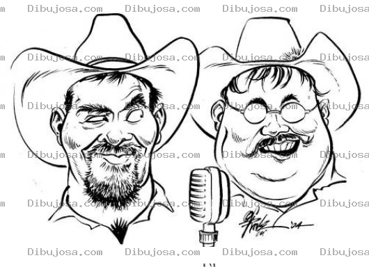 Dibujo para colorear Dibujo De Vaqueros Comediantes Para Pintar Y Colorear