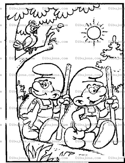 Dibujo para colorear Colorear Pitufo Exploradores
