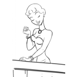 Dibujo para colorear Tiendadejoyas Dibujo De Una Mujer Viendo Joyas En Una Tienda De Joyas Para Pintar Y Colorear