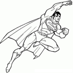 Dibujo para colorear Dibujo De Superman Volando En El Cielo Para Pintar Y Colorear