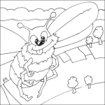 Dibujo para colorear Dibujo De Abejorro Volando Para Pintar Y Colorear