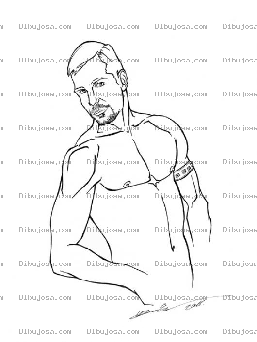 Dibujo para colorear Dibujo De Michael Brandon Sin Camisa Para Pintar Y Colorear A Michaelbrandon