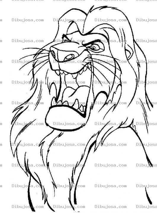 Dibujo para colorear Colorear Rey Leon Rugiendo