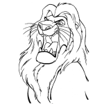 Dibujo para colorear Colorear Rey Leon Rugiendo