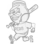 Dibujo para colorear Dibujo De Pelota De Beisbol Con Patas Para Pintar Y Colorear