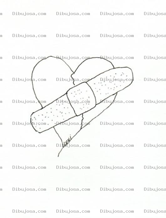 Dibujo para colorear Corazon Lastimado Dibujo De Corazon Roto Con Una Curita Para Pintar Y Colorear La Reconciliacion De Una Pareja Que Se Habia Separado